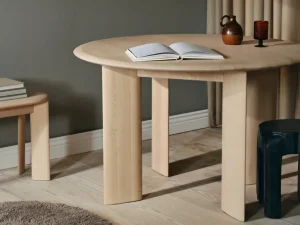 Tables<ferm LIVING Bevel Table - Round Ø117 - White Oiled Oak