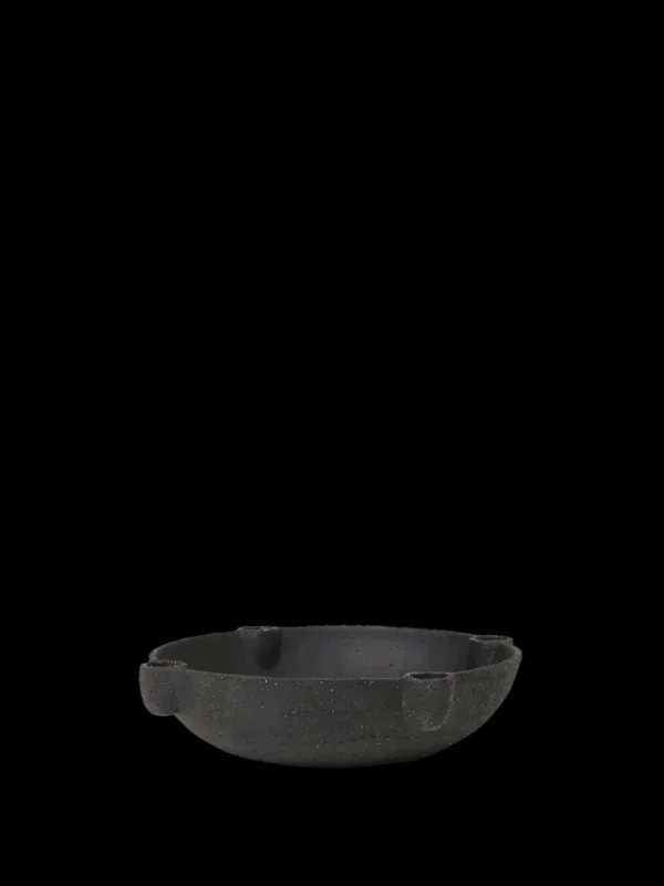 Candleholders<ferm LIVING Bowl Candle Holder - Large - Ceramic - Dark Grey