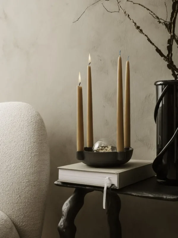 Candleholders<ferm LIVING Bowl Candle Holder - Medium - ened Aluminium Black