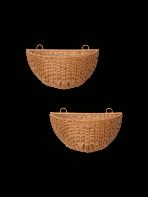 Storage And Shelves<ferm LIVING Braided Wall Pockets - Set of 2 - Natural