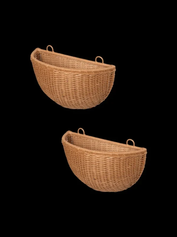 Storage And Shelves<ferm LIVING Braided Wall Pockets - Set of 2 - Natural