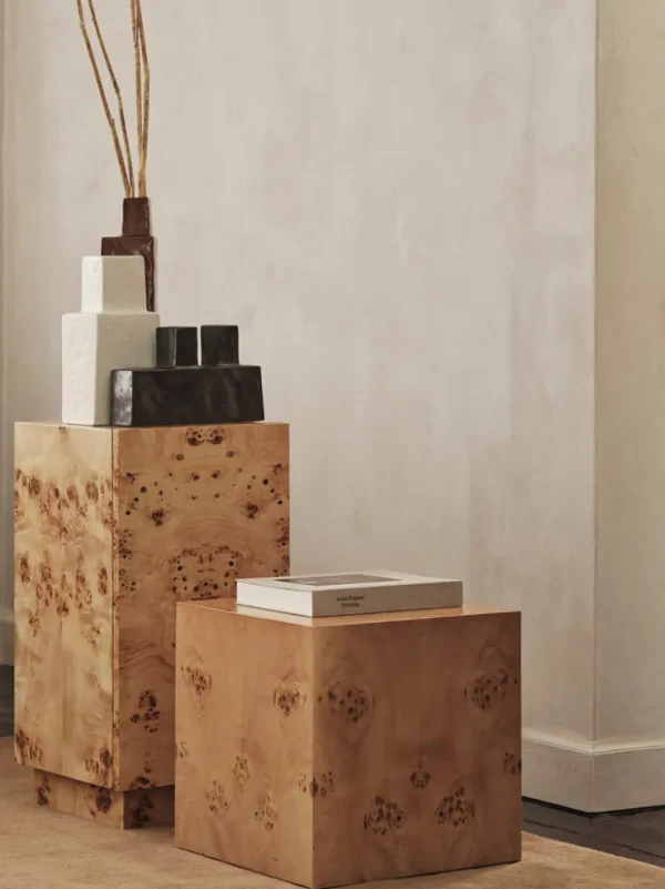 Tables<ferm LIVING Burl Cube Side Table - Natural