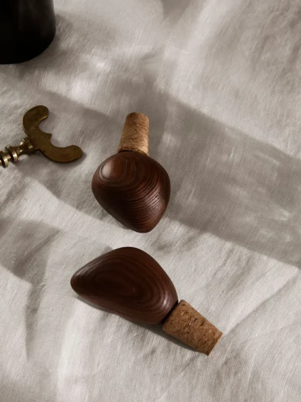 Kitchen Tools And Utensils<ferm LIVING Cairn Wine Stoppers - Set of 2 - Dark Brown