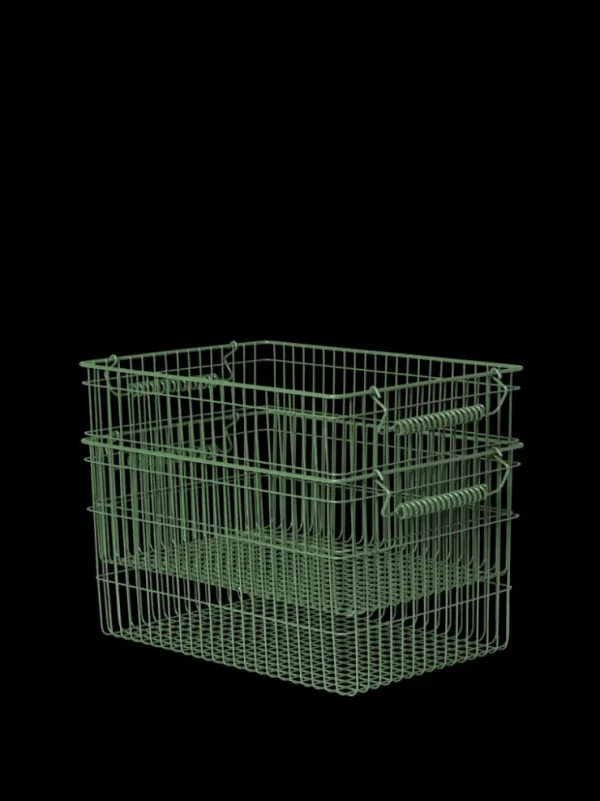 Accessories | Bags And Baskets<ferm LIVING Cala Stackable Baskets - Set of 2 - Verdant Green Dark Green