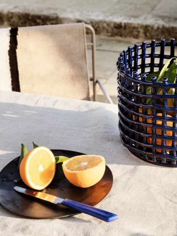 Plant Pots<ferm LIVING Ceramic Basket - Large - Blue