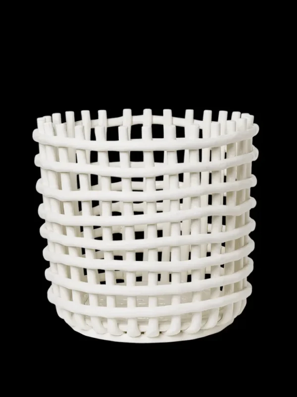 Plant Pots<ferm LIVING Ceramic Basket - XL - Off-White