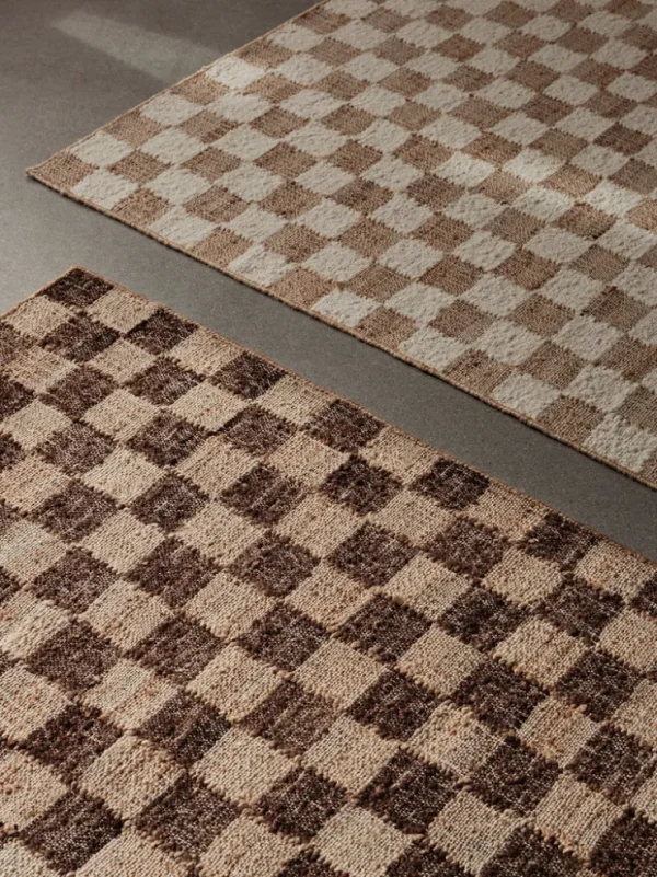 Rectangular Rugs<ferm LIVING Check Wool Jute Rug - /Natural - 140 x 200 cm Coffee