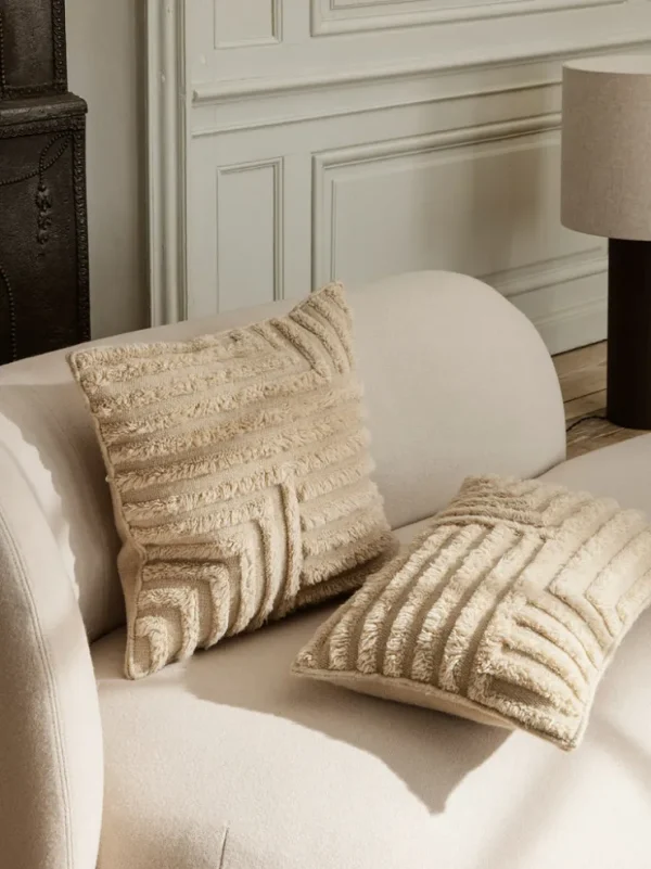 Cushions<ferm LIVING Crease Wool Cushion - Light Sand