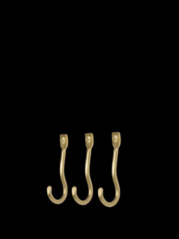 Hooks And Holders<ferm LIVING Curvature Hooks - Set of 3 - Brass