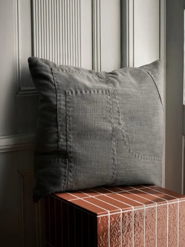 Cushions<ferm LIVING Darn Cushion - Blue Grey