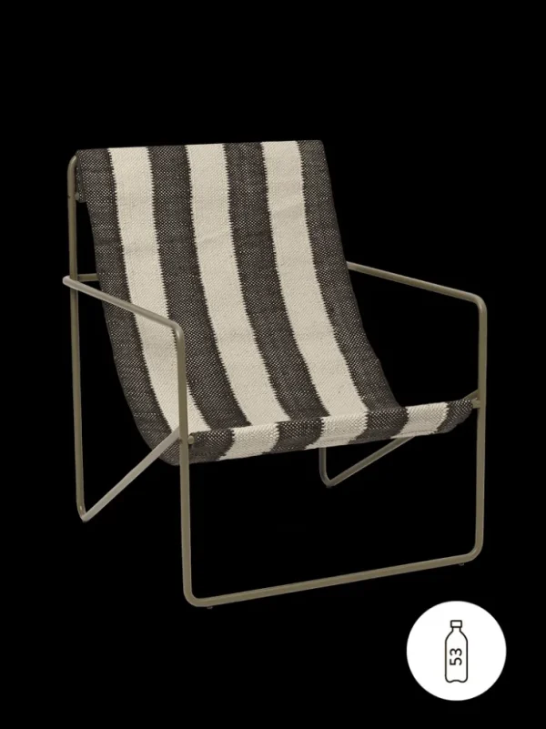 Outdoor Seating | Chairs And Benches<ferm LIVING Desert Lounge Chair - Olive/Off-white/ Chocolate