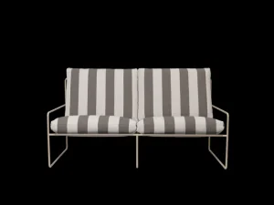 Outdoor Seating | Outdoor Furniture<ferm LIVING Desert 2-seater - Stripe - Cashmere/ Chocolate