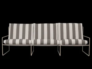 Outdoor Seating | Outdoor Furniture<ferm LIVING Desert 3-seater - Stripe - Cashmere/ Chocolate