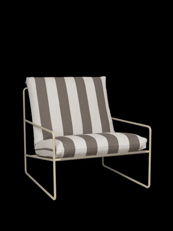 Outdoor Seating | Outdoor Furniture<ferm LIVING Desert 1-seater - Stripe - Cashmere/ Chocolate