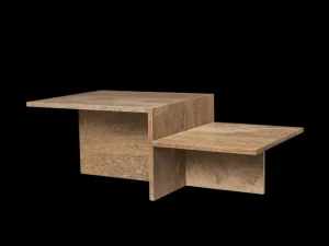 Tables<ferm LIVING Distinct Coffee Table - Travertine Dark Brown