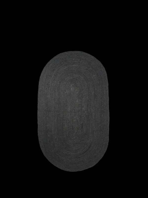 Round Rugs<ferm LIVING Eternal Oval Jute Rug - - 140 x 240 cm Black