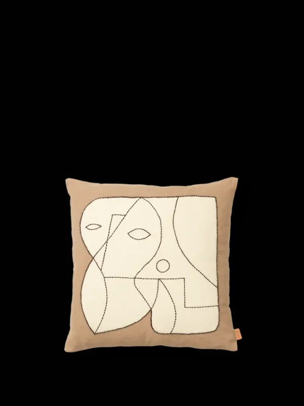 Cushions<ferm LIVING Figure Cushion - /Off-White Dark Taupe