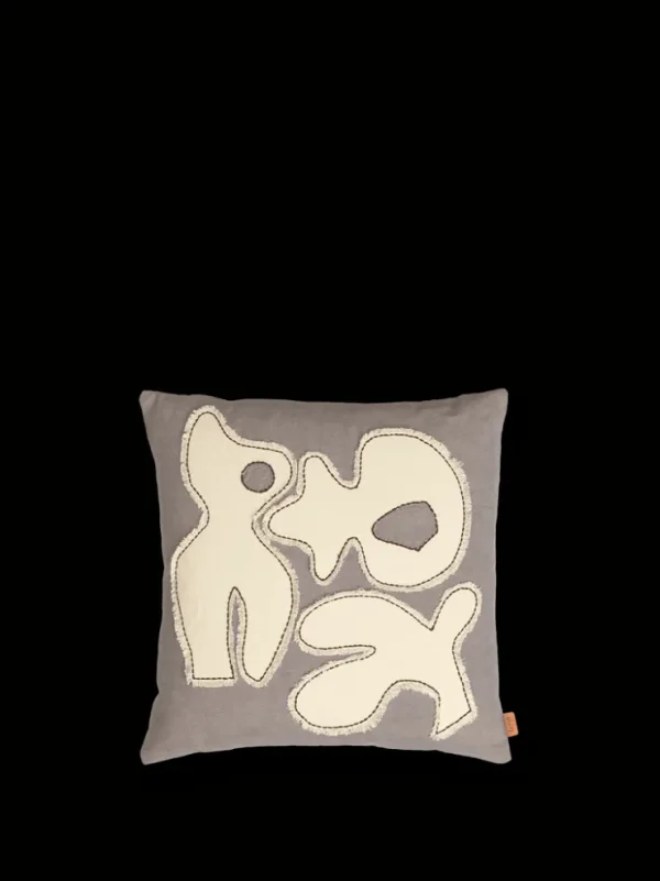 Cushions<ferm LIVING Figure Cushion - Blue/Off-White Grey