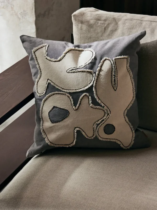 Cushions<ferm LIVING Figure Cushion - Blue/Off-White Grey