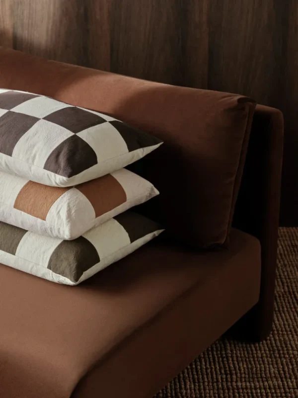 Cushions<ferm LIVING Fold Patchwork Cushion - /Undyed Dark Olive