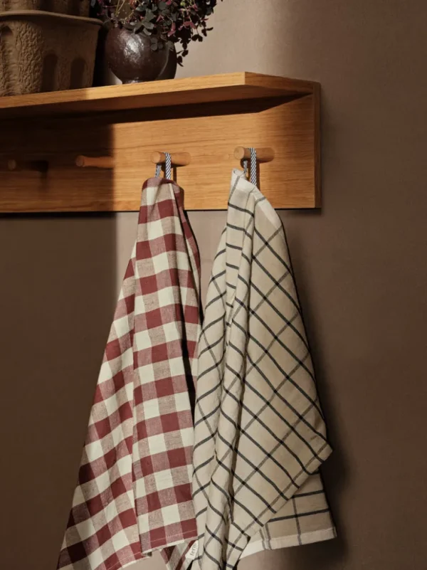 Kitchen Textiles<ferm LIVING Hale Tea Towel - /Grey Green Cinnamon