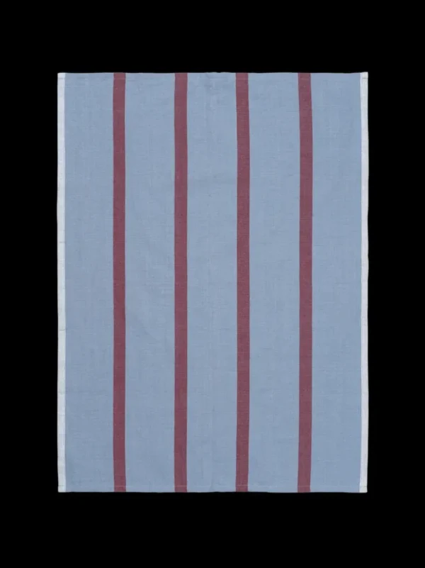 Kitchen Textiles<ferm LIVING Hale Tea Towel - /Burgundy Faded Blue