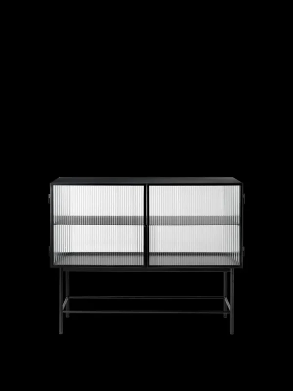 Storage And Shelves<ferm LIVING Haze Sideboard - Reeded glass - Black