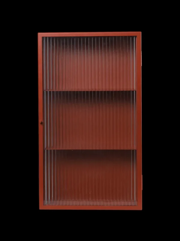 Storage And Shelves<ferm LIVING Haze Wall Cabinet - Reeded Glass - Oxide Red