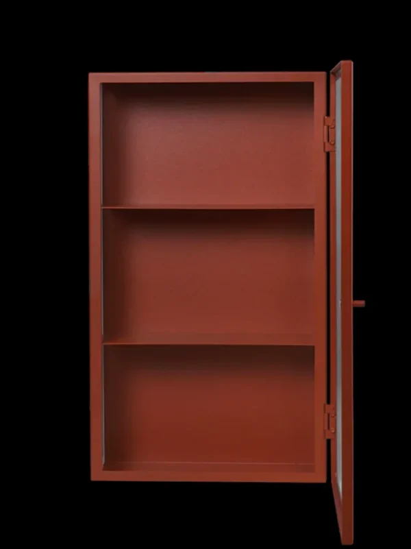 Storage And Shelves<ferm LIVING Haze Wall Cabinet - Reeded Glass - Oxide Red