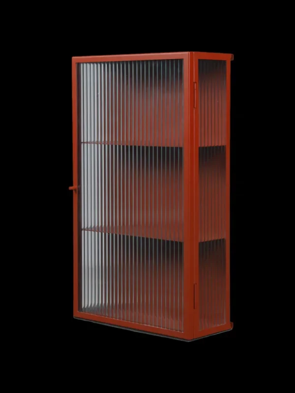 Storage And Shelves<ferm LIVING Haze Wall Cabinet - Reeded Glass - Oxide Red