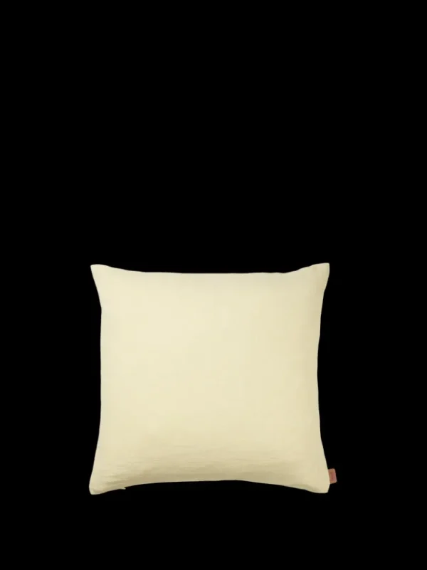 Cushions<ferm LIVING Heavy Linen Cushion - Lemon Light Yellow