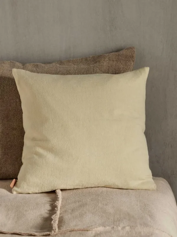 Cushions<ferm LIVING Heavy Linen Cushion - Lemon Light Yellow