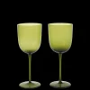 Glasses<ferm LIVING Host White Wine Glasses - Set of 2 - Moss Green