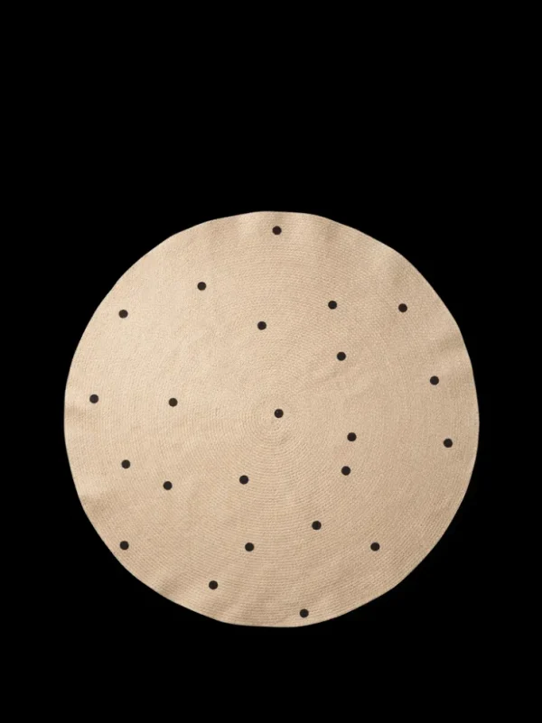 Rugs | Round Rugs<ferm LIVING Jute Carpet - Large - Black Dots Natural