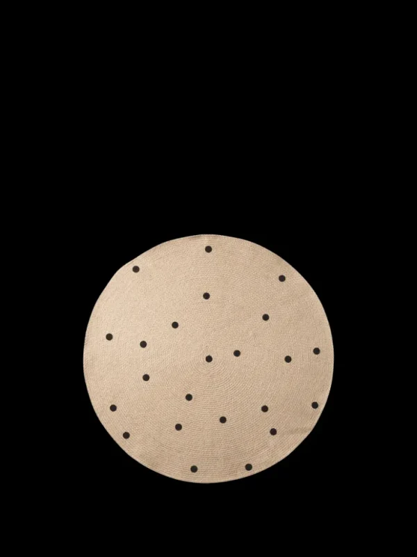 Rugs | Round Rugs<ferm LIVING Jute Carpet - Small - Black Dots Natural