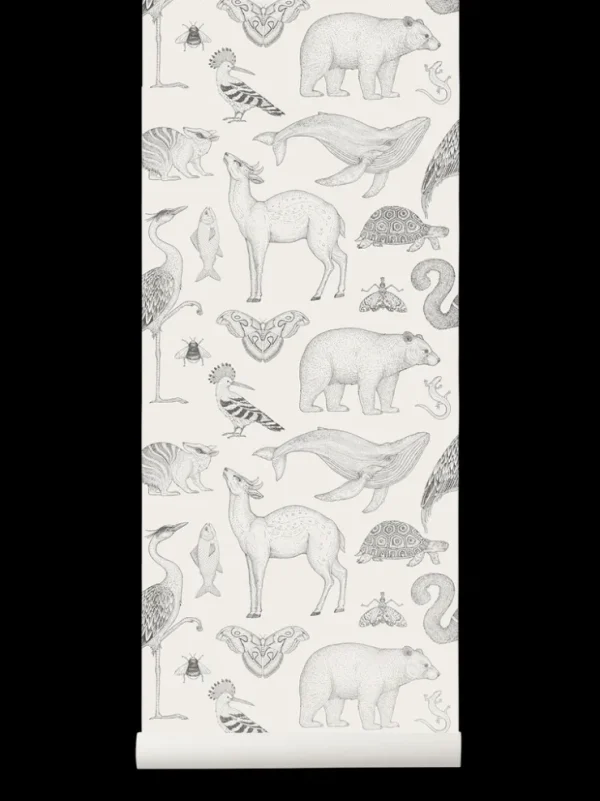 Wallpaper | Wallpaper<ferm LIVING Katie Scott Wallpaper - Animals - Off-White