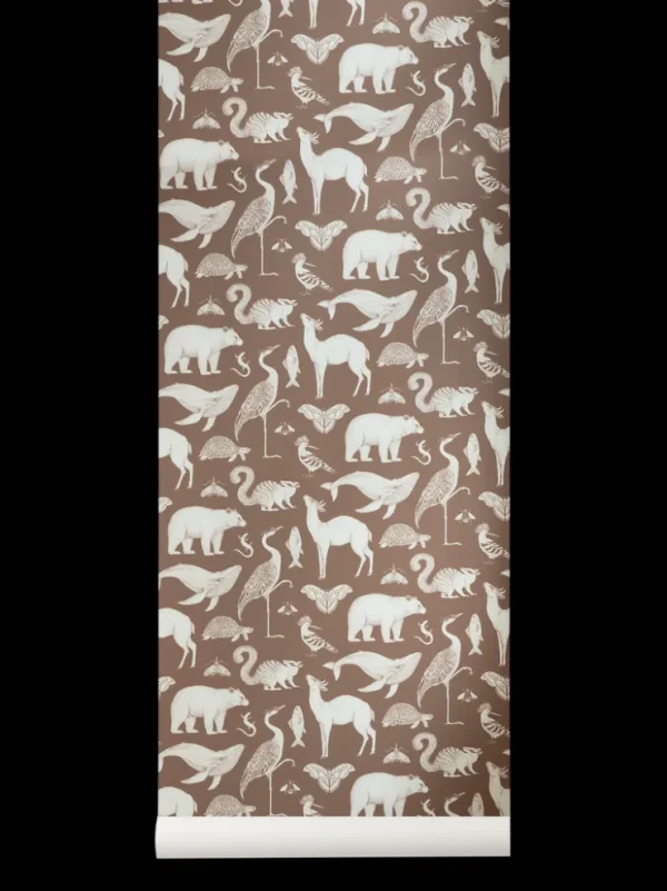 Wallpaper | Wallpaper<ferm LIVING Katie Scott Wallpaper - Animals - Toffee