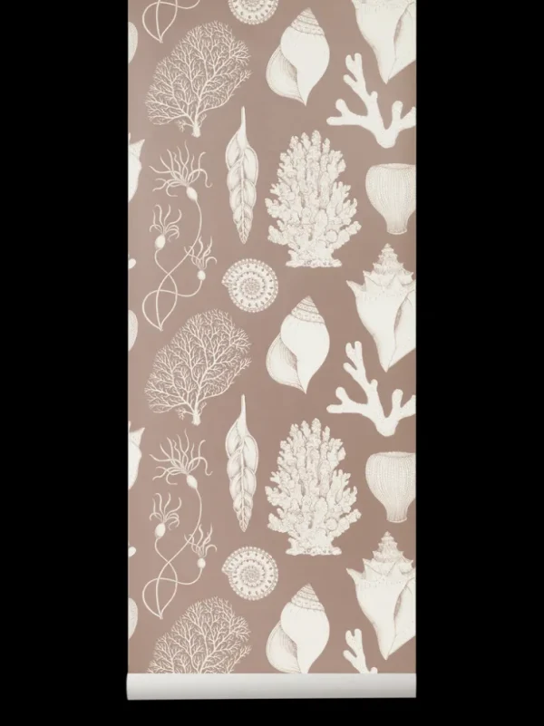 Wallpaper | Wallpaper<ferm LIVING Katie Scott Wallpaper - Shells - Dusty Rose