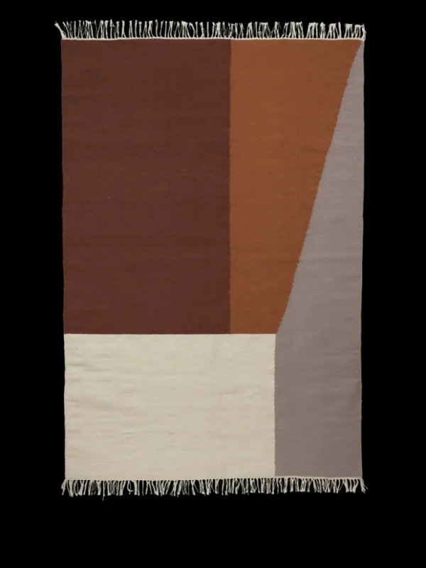 Rectangular Rugs<ferm LIVING Kelim Rug - Borders - 80 x 140 cm Red Brown