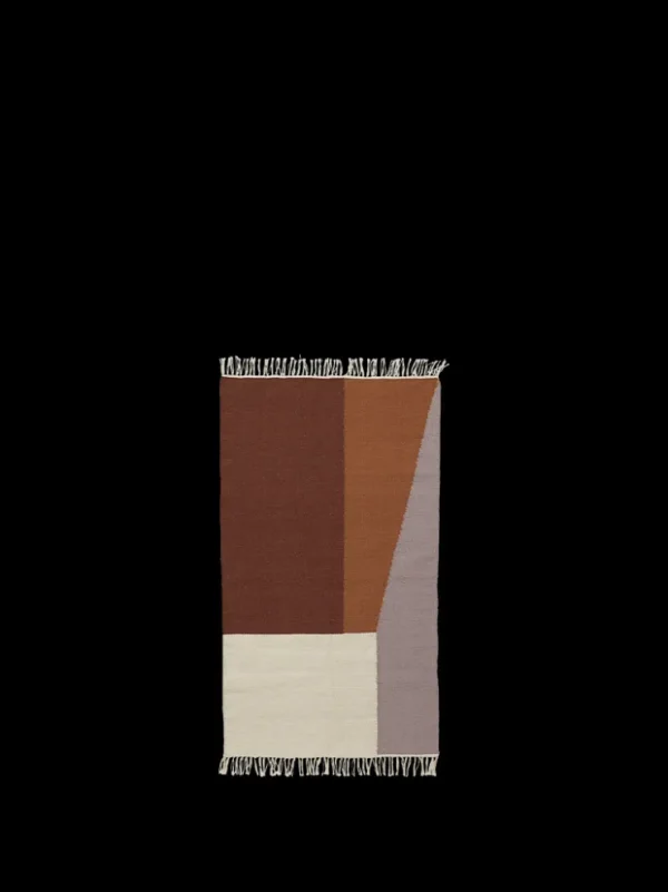 Rectangular Rugs<ferm LIVING Kelim Rug - Borders - 80 x 140 cm Red Brown