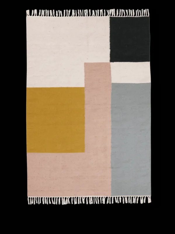 Rectangular Rugs<ferm LIVING Kelim Rug - Large - Squares Curry