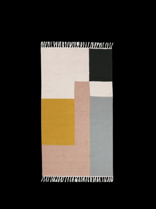 Rectangular Rugs<ferm LIVING Kelim Rug - Medium - Squares Curry