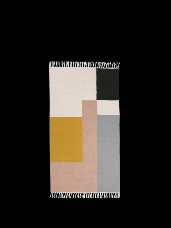 Rectangular Rugs<ferm LIVING Kelim Rug - Small - Squares Curry