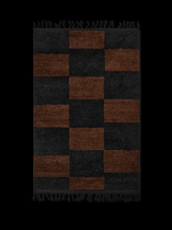 Rugs | Rectangular Rugs<ferm LIVING Mara Knotted Rug - /Chocolate - 80 x 120 cm Black