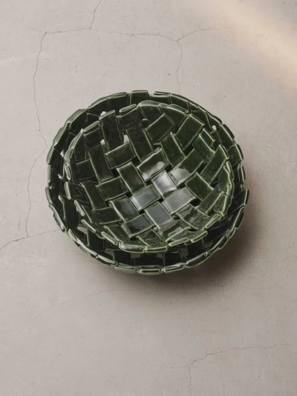 Plates And Bowls<ferm LIVING Plait Bowl - Ø30 - Emerald Green