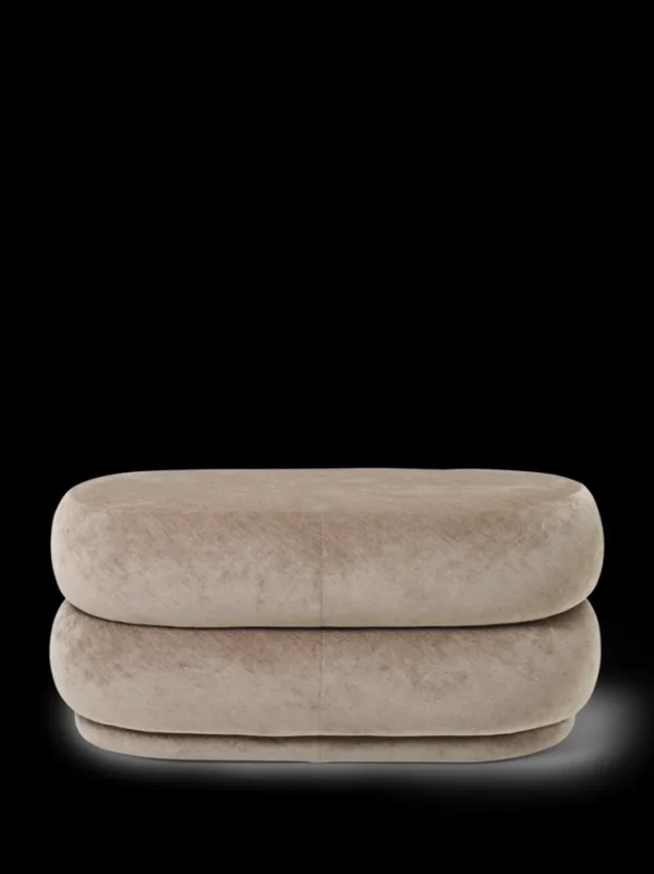 Lounge Chairs And Poufs<ferm LIVING Pouf Oval - Faded Velvet - - US Beige