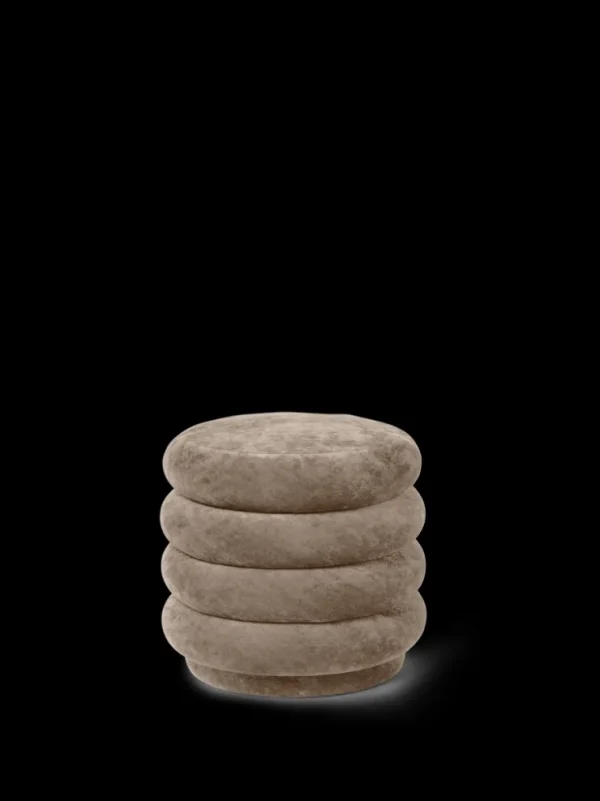 Lounge Chairs And Poufs<ferm LIVING Pouf Round - Faded Velvet - - US Beige