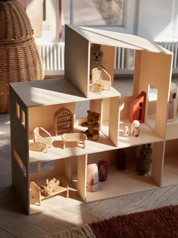 Toys<ferm LIVING Rattan Dollhouse Furniture - Set of 5 - Natural