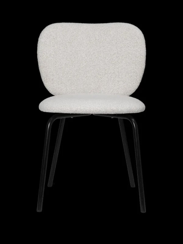 Chairs And Benches<ferm LIVING Rico Chair - Black - Soft Bouclé - Melange - US Off-White