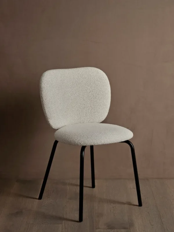 Chairs And Benches<ferm LIVING Rico Chair - Black - Soft Bouclé - Melange - US Off-White